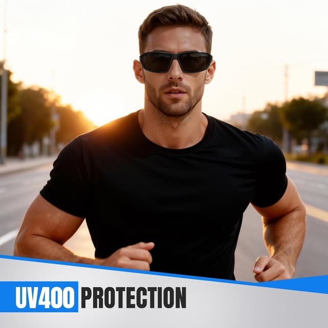 Thumbnail 6 de kunqun Polarized Sports Sunglasses for Men — Wrap-Around UV Protection for Cycling, Fishing, and Driving