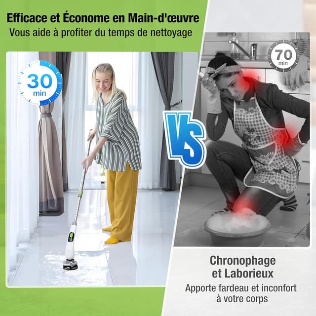 Thumbnail 4 de WORKPRO Brosse nettoyante rotative IPX6 ⚙