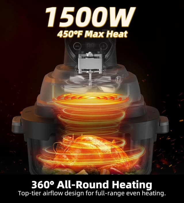 Thumbnail 4 de Tixixc 1500W Portable Glass Air Fryer