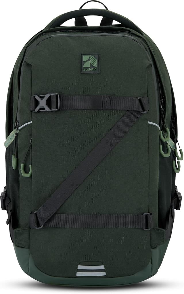 Detalle de AUDETIC Zaino Scuola Ragazze Verde Oliva “COSMO” in PET riciclato, 29 litri, idrorepellente