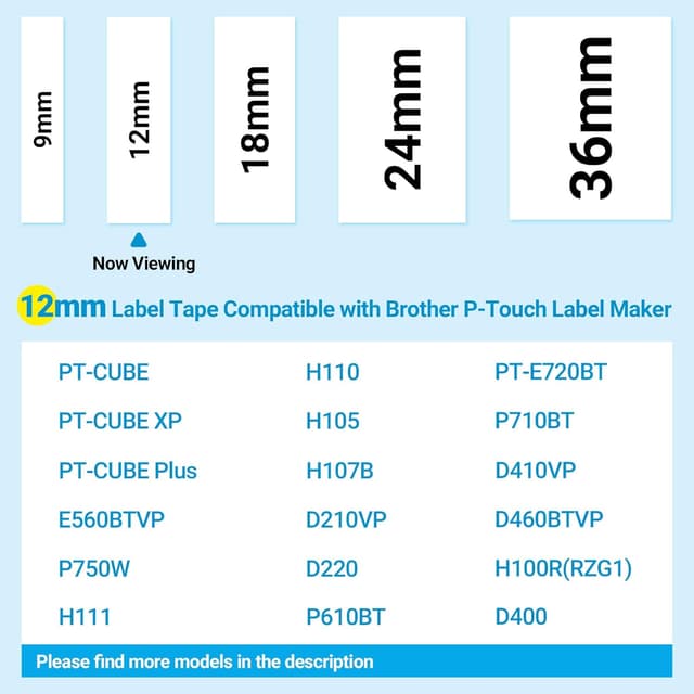 Detalle de Markurlife TZe-231 6er Pack Schriftband 12 mm