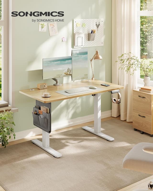 Detalle de SONGMICS höhenverstellbarer Schreibtisch elektrisch LSD132YA01 (120 x 60 cm) mit Memory, 4 Höhen & USB‑C
