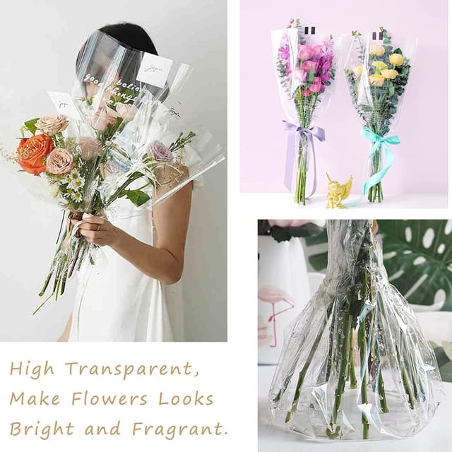 Thumbnail 6 de 80CM Clear cellophane wrap roll 80cm x 30m