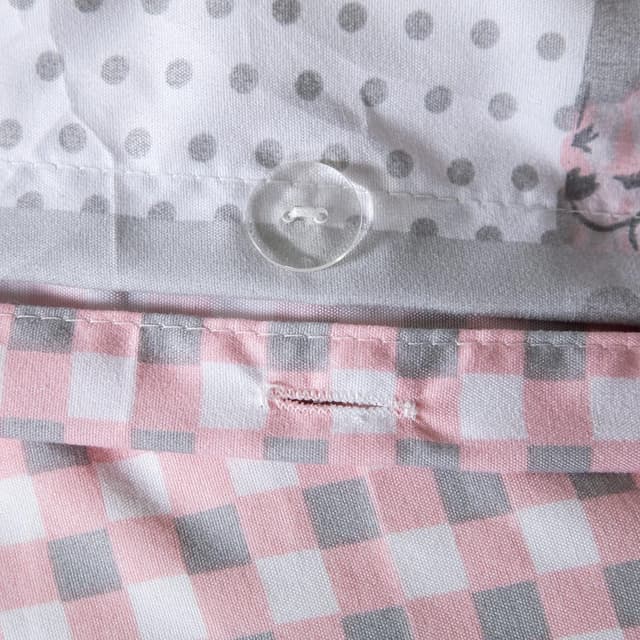 Detalle de PRIME LINENS Double Floral Grey Duvet Cover Set 4 Pc