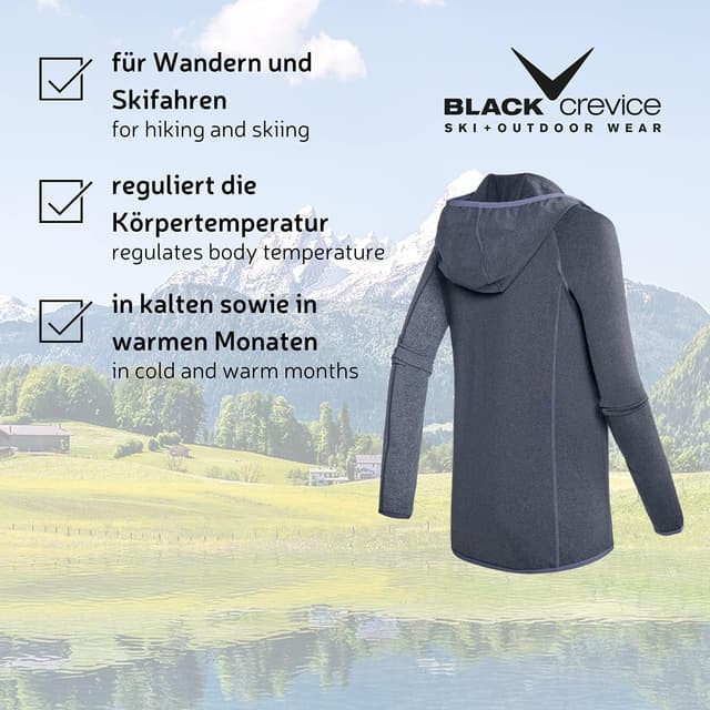 Thumbnail 6 de Black Crevice Veste micropolaire capuche