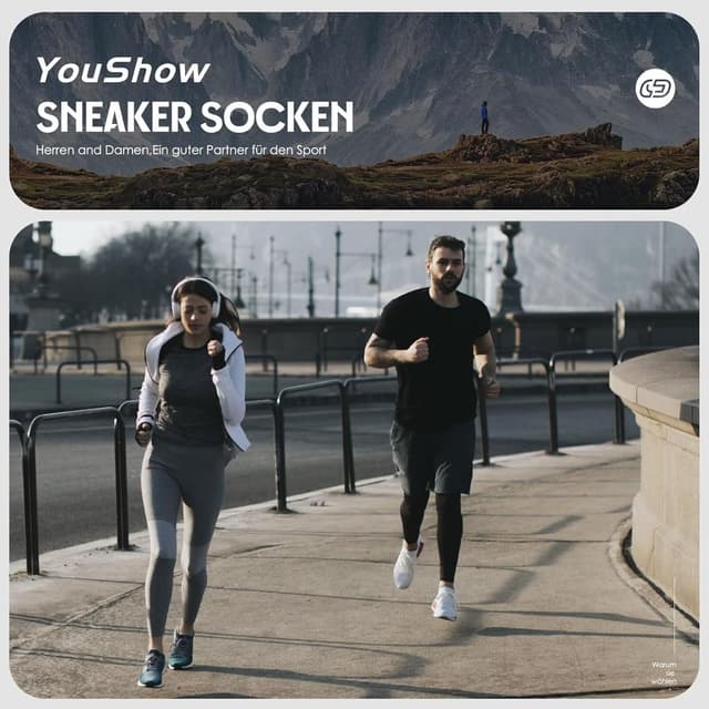 Detalle de YouShow 10 Paar Sneaker Socken für Herren – atmungsaktiv, schweißableitend, gepolstert