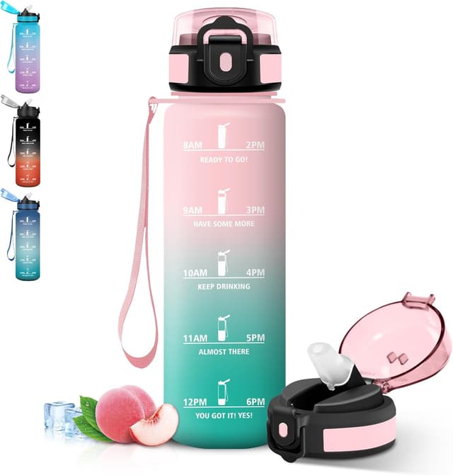 Detalle de Grsta Botella 1 L con Pajita a prueba de fugas