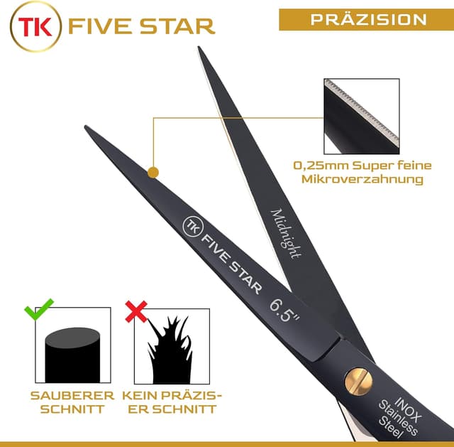 Detalle 2 de TK FIVE STAR Midnight Premium 6,5'' Haarschere