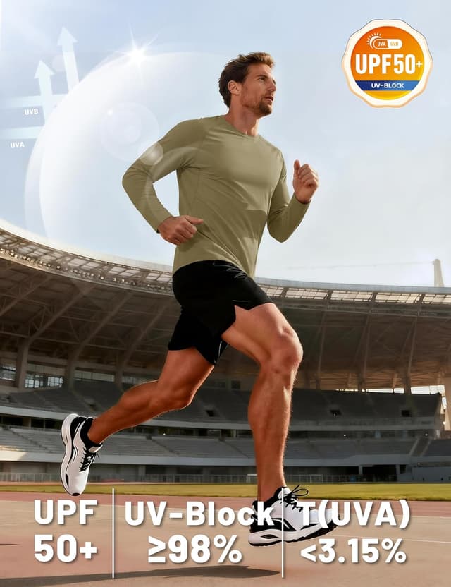 Detalle de TACVASEN Herren UPF 50+ UV-Schutz Langarmshirt für Outdoor & Rashguard