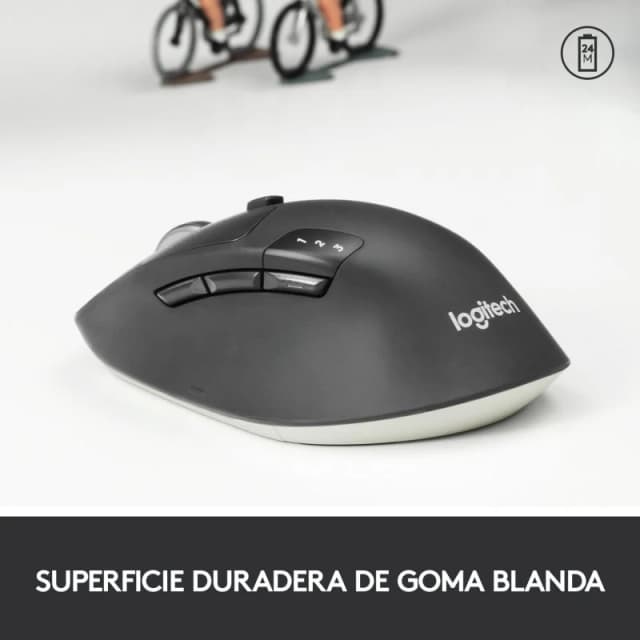 Detalle 2 de Logitech M720 Triathlon Ratón Inalámbrico Ergonomía y Versatilidad 🖱