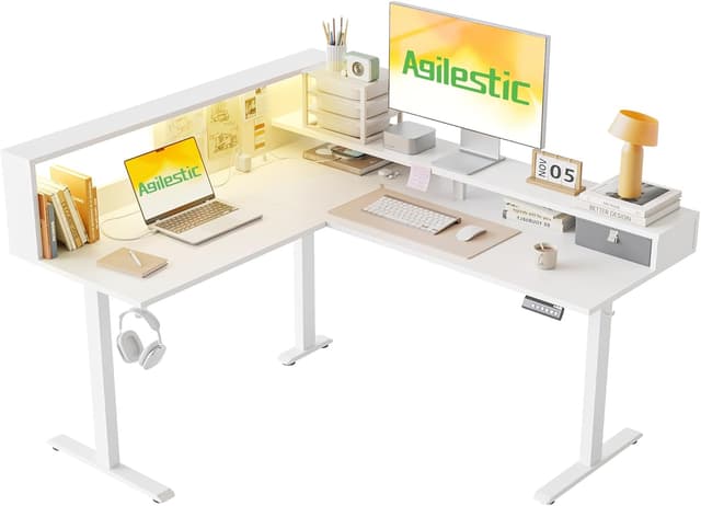 Imagen de Agilestic L-Shaped Electric Desk ⚙ en OfertitasTOP