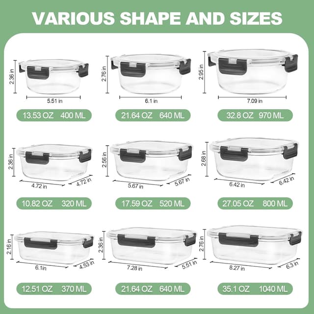 Thumbnail 1 de Skroam Glasbehälter-Set 24-teilig mit Deckeln