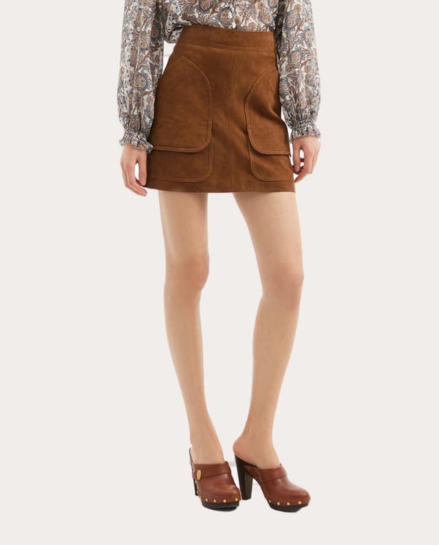 Thumbnail 1 de Veronica Beard Falda corta Norwood de ante