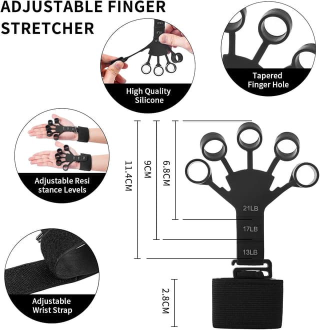 Detalle 2 de UK Hand Gripper 7PCS grip strength kit 💪