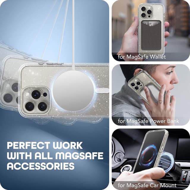 Detalle de TIESZEN for iPhone 15 Pro Max Case (MagSafe compatible) with Built-in Privacy Screen Protector & Camera Protection