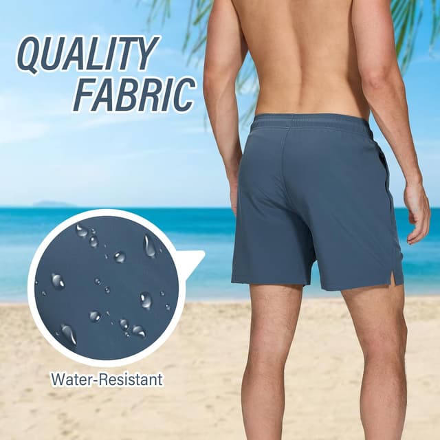 Detalle de Aisprts Maillot de bain homme short avec poches zippées et séchage rapide