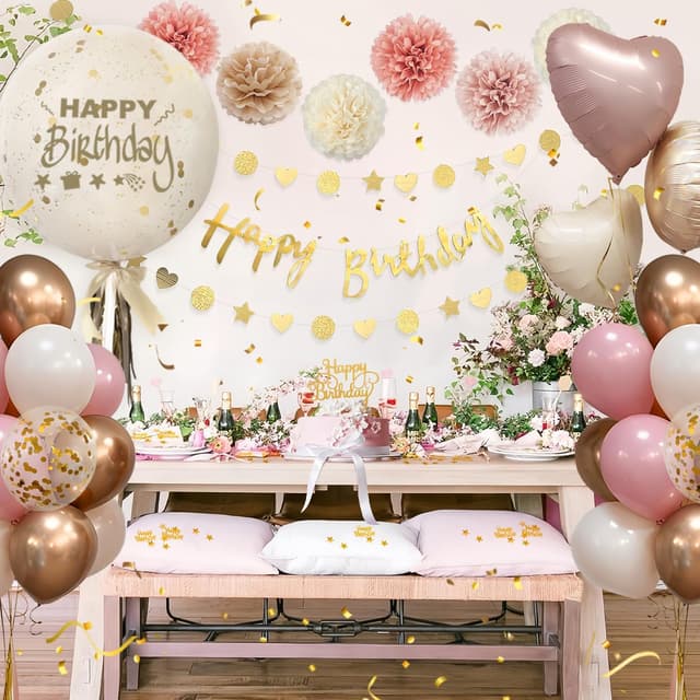 Thumbnail 3 de Decoración cumpleaños rosa oro para niñas