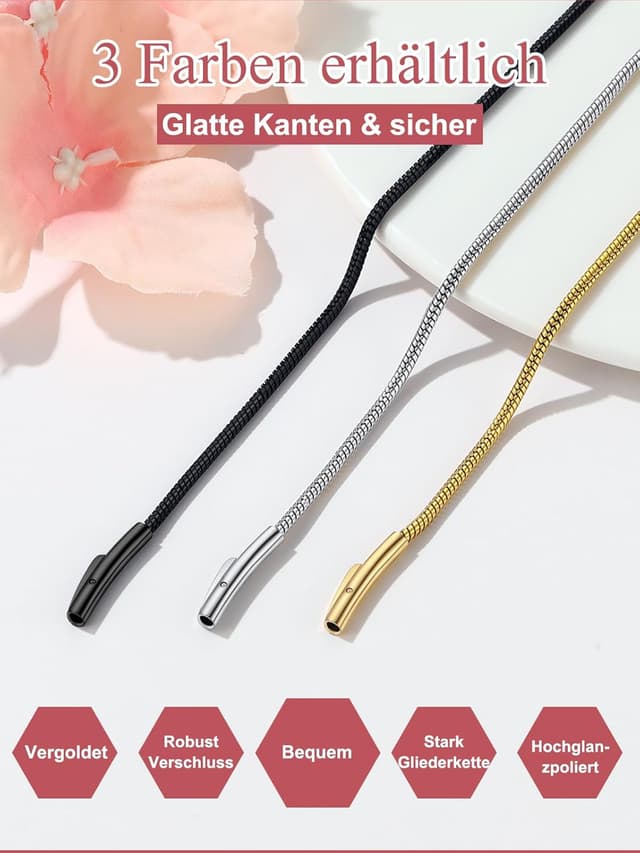 Thumbnail 4 de FOCALOOK Edelstahl Schlangenkette 2mm