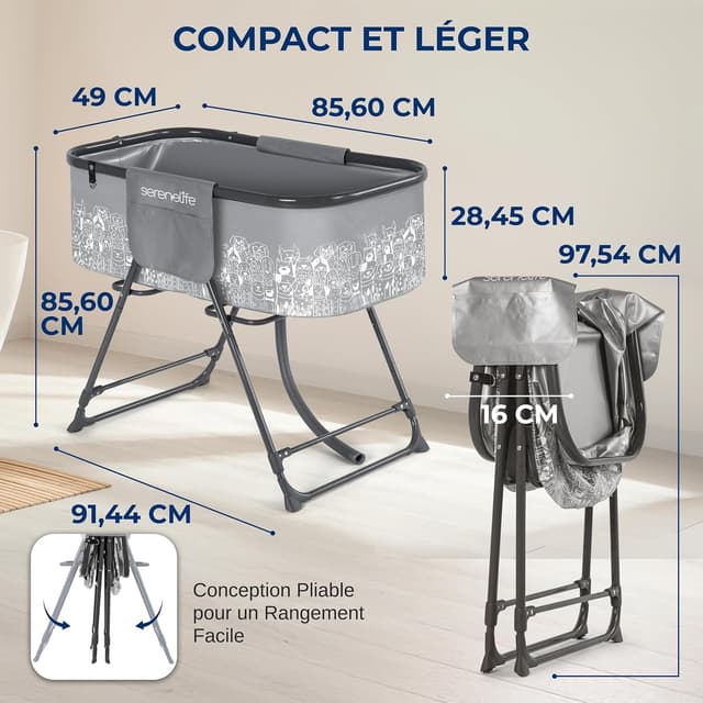 Thumbnail 1 de SereneLife Baignoire pliable chiens 130 lb