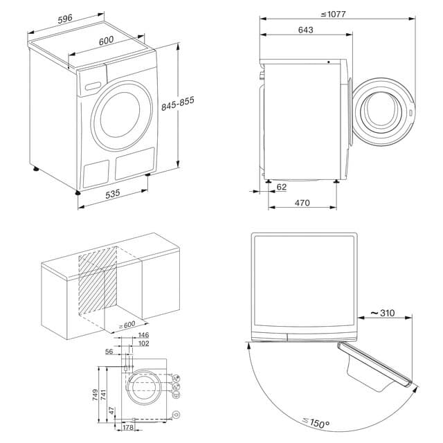 Detalle 2 de Miele WWI880 WCS 125 Lavadora 9 kg, 1.600 rpm SteamCare