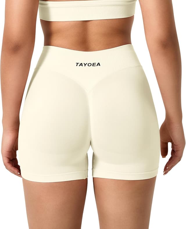 Detalle 2 de TAYOEA Sport Shorts Damen Scrunch – kurze nahtlose Gym-Shorts mit Push-up & Butt-Lifting
