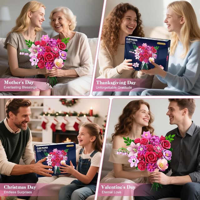 Thumbnail 6 de CUBIMANA Flowers Bouquet Building Set 21 💐