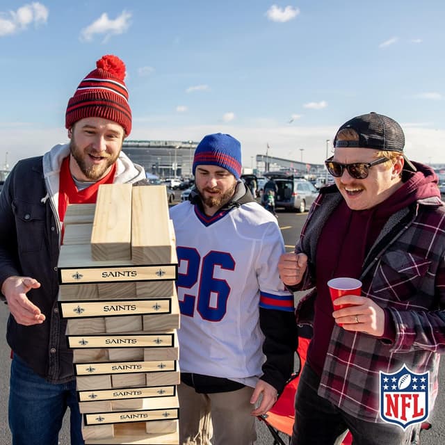 Thumbnail 6 de Wild Sports NFL Giant Stacking Wooden Blocks (Tumbling Tower) — Official 32-Team Family Yard Game