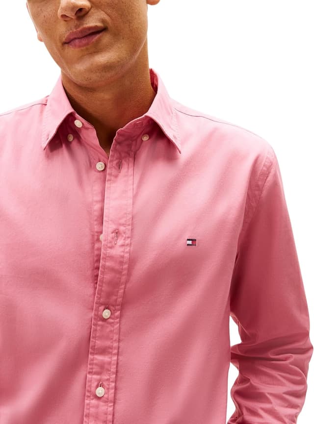 Detalle de Tommy Hilfiger Uomo Camicia Flex Poplin Solid Regular Fit