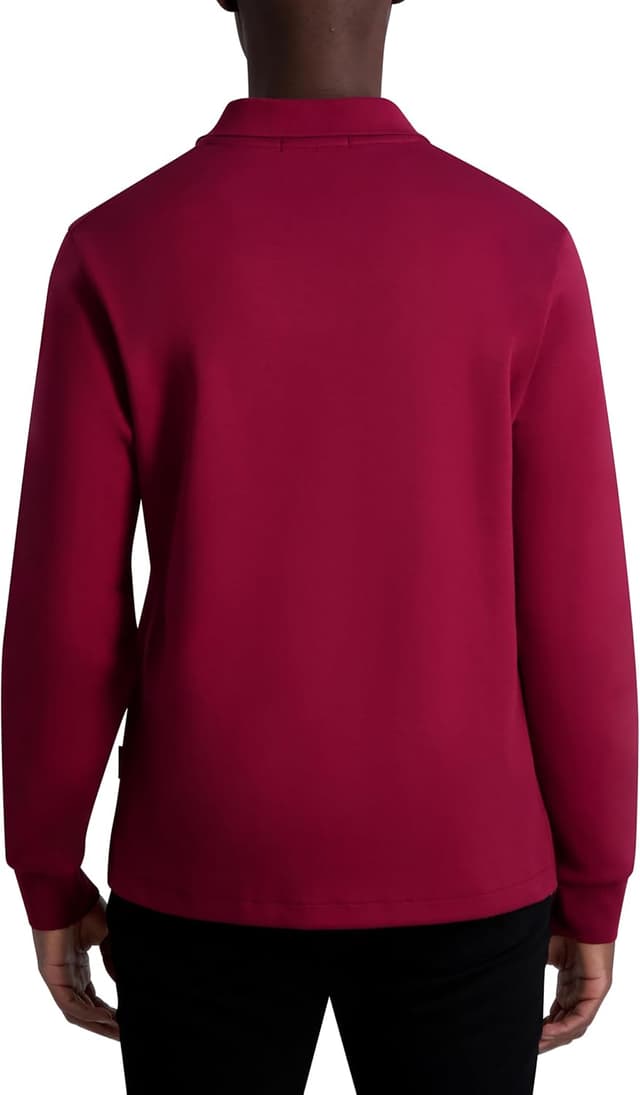 Detalle de Karl Lagerfeld Mens Signature Logo Long Sleeve Polo