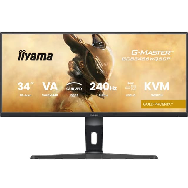 Detalle 2 de Iiyama G-MASTER GCB3486WQSCP-B1 de 34" UltraWide QHD curvo (240Hz, HDR400, FreeSync Premium) con USB-C