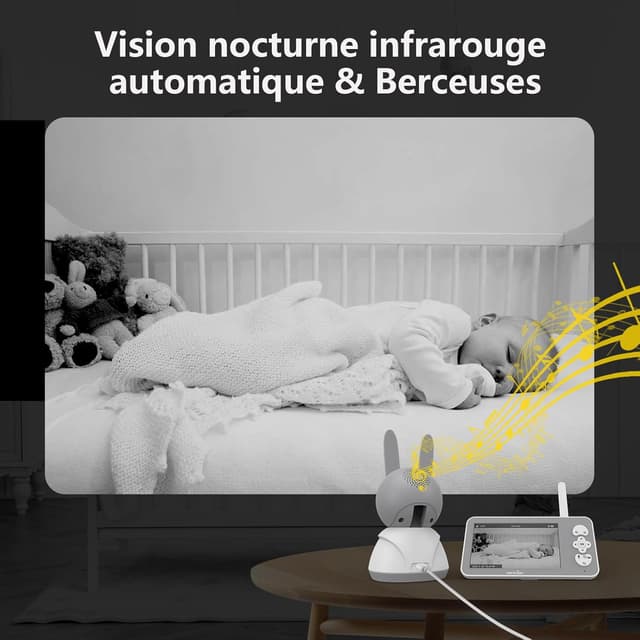 Thumbnail 6 de wansview Babyphone mit Kamera (2,4/5 GHz WLAN, 5 Zoll, 1080P, 940 nm IR) inkl. App & automatischer Verfolgung