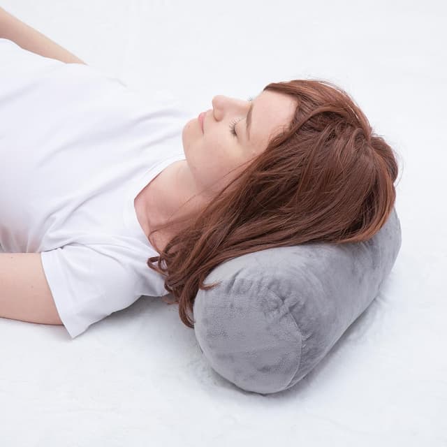 Detalle 2 de AS AWESLING Body Pillow für Erwachsene – rundes Ganzkörper- & Nackenrollen-Kissen mit Bezug (Blau, 33 x 15 cm)