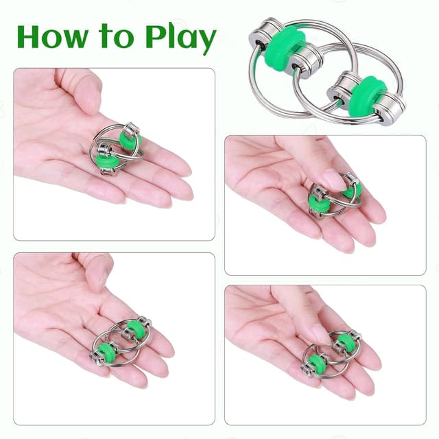 Detalle de ZQFTZQ 8-Piece Hand Fidget Toy Variety Pack (Bike Chain, Mesh & Marble, Spiky Rings)