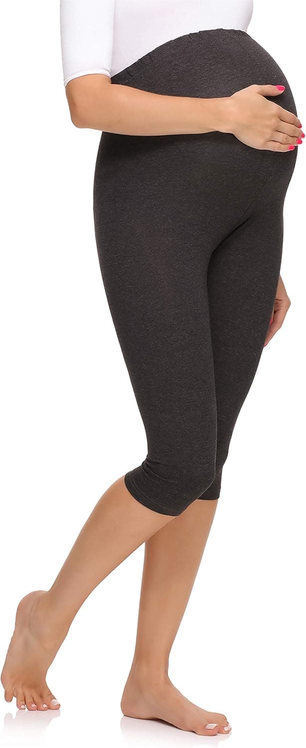 Detalle de Merry Style Leggings premaman 3/4 da donna con cintura alta MS10-298