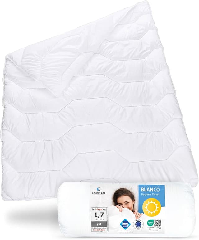 Detalle de Sommerdecke 135x200 Blanco mit Feuchtigkeitsmanagement