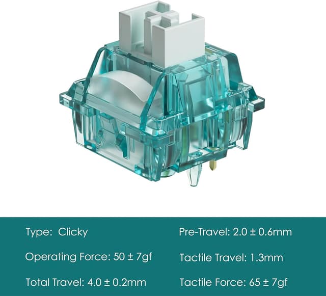 Detalle 2 de Creamy Cyan clicky switch 50gf