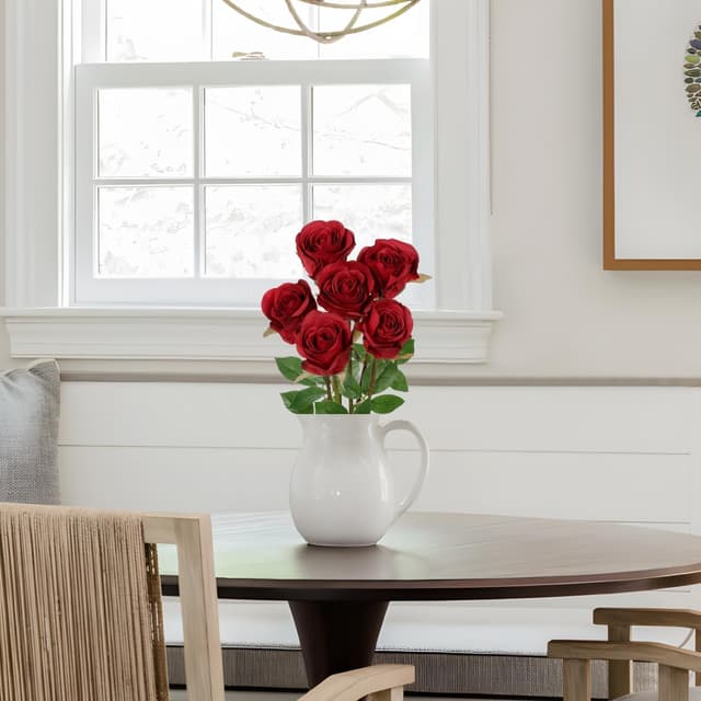 Detalle de Oairse artificial rose bouquet, 6 red roses