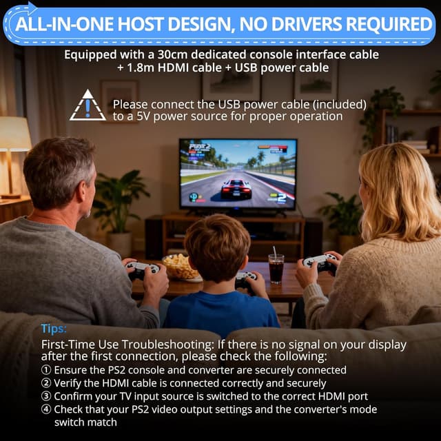 Thumbnail 5 de CAMWAY PS2 to HDMI Converter 1080P