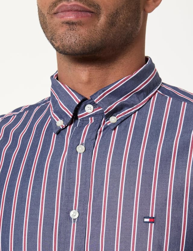Detalle 2 de Tommy Hilfiger camicia a righe Flex Poplin