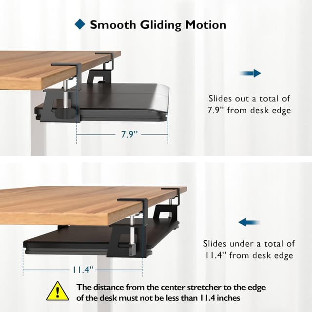 Thumbnail 3 de BONTEC Vassoio per Tastiera con Morsetto, 650x300 mm