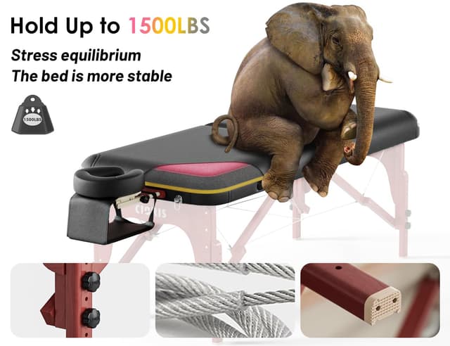 Thumbnail 4 de CLORIS 84" Luxury Massage Table 1500 lbs capacity