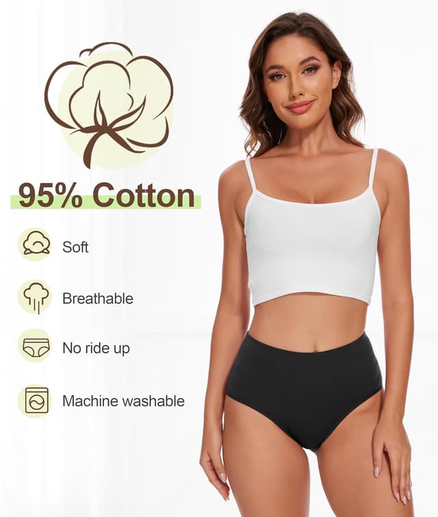 Detalle de YESWEL High waisted cotton knickers 5 pack