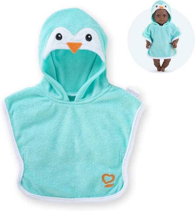 Detalle de Corolle Mantello da bagno con pinguino per poupon da 30 cm (dai 18 mesi)