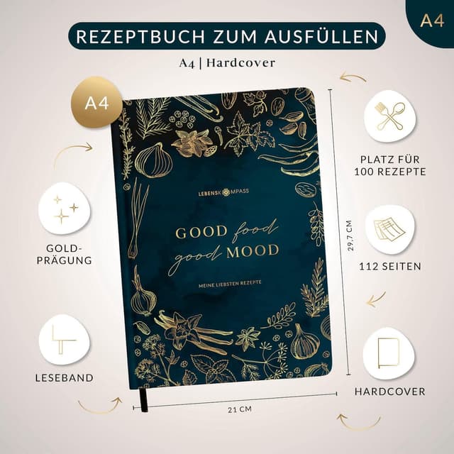 Thumbnail 1 de Lebenskompass Rezeptbuch A4 100 Rezepte