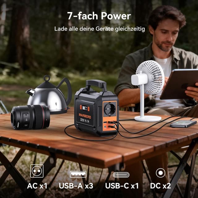 Detalle 2 de MARBERO Portable Power Station 98Wh mit Solar