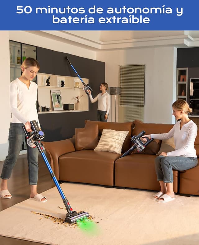Detalle de Ivormentico Aspiradora sin Cable 40KPA, 50Mins, Potente y Versátil 🧹