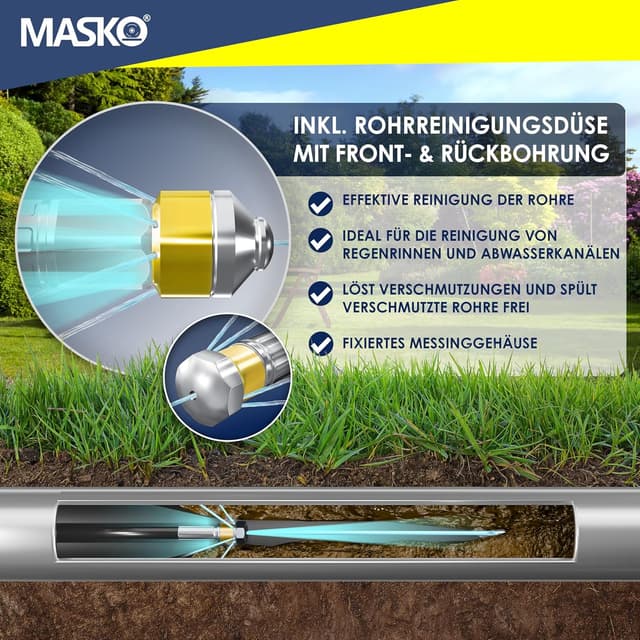 Thumbnail 6 de MASKO Rohrreinigungsschlauch Set 15m 200 bar
