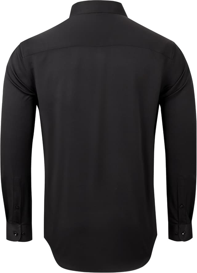 Detalle de siliteelon Hemd Herren Bügelfrei Regular Fit Langarm – Stretch Businesshemd in Weiß