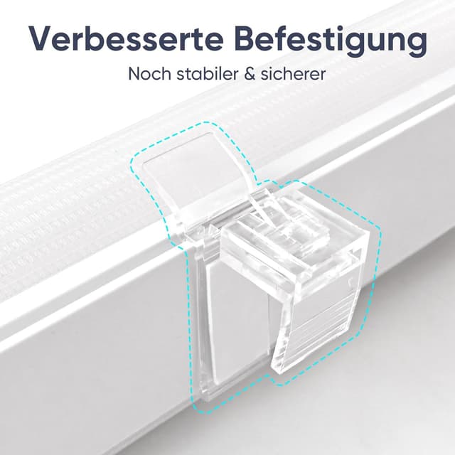 Thumbnail 6 de Sekey Doppelrollo Klemmfix für Fenster (ohne Bohren) – 50 cm breit, Duo-Rollo Jalousie Sonnenschutz, Weiß