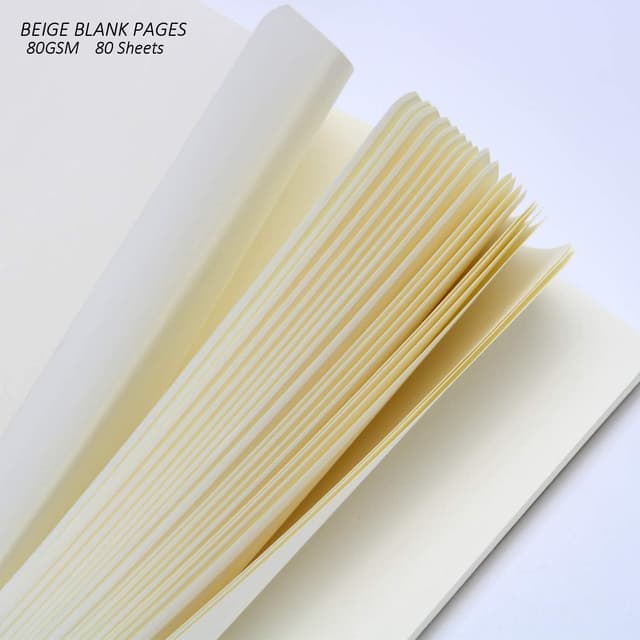 Detalle de VEESUN 4er-Pack A5 Spiral-Notizblock mit Kraftpapierumschlag (80 Blatt, weiß, leer)